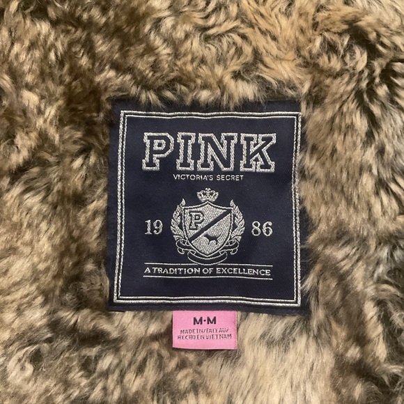 VS Victoria’s Secret PINK VTG Faux Fur Bling Sequin Hoodie Jacket Sweatshirt Y2K - Picture 2 of 12